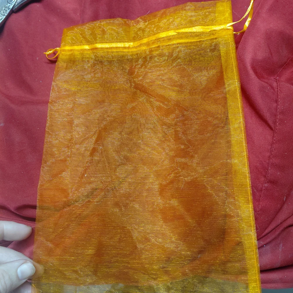 orange organza drawstring gift bag, 11